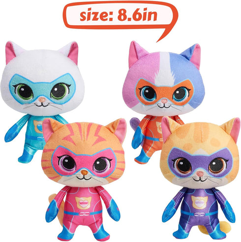 YXCTZKVX Set 4 Set Children(8Inch) Super Cat Plush Toy of Soft Stuffed Animals Sparks, Buddy, Ginny, Bitsy Adorable