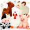 5 Pack Farm Plush Animals Set - 10 Inches Soft Stuffed Barnyard Animals Toy for Birthday Party Decoration Supplies