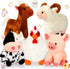 5 Pack Farm Plush Animals Set - 10 Inches Soft Stuffed Barnyard Animals Toy for Birthday Party Decoration Supplies