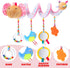 Spiral Car Seat Toy for Babies - Plush Elephant Crib Hanging Toy, Stroller Activity for Girls Over 6 Months (Delicate)