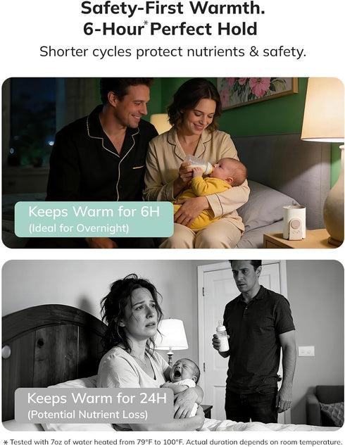 6 Settings 2.5-3.3in Umimile Portable Bottle Warmer for Travel Heats the Bottle DirectlyNo Pouring, Fast Heating Baby