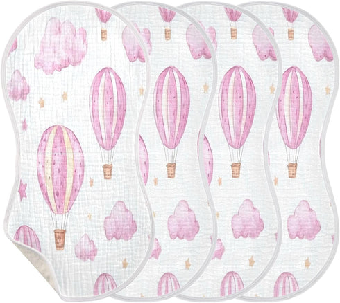 YETTASBIN Hot Air Balloons Muslin Baby Burp Cloth, Super Soft Absorbent Cotton Burp Rag Baby Bibs Feeding Cloth