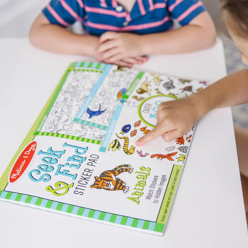 Melissa & Doug Seek and Find Sticker Pad, Animals (400+ Stickers, 14 Scenes to Color) for Kids Ages 4+