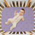 Pigsaly 27x39 Inch Crib Sheets Orchid Polka Dots Baby Sheet for Standard Crib Mattress Boys Girls Toddler Bed Sheets
