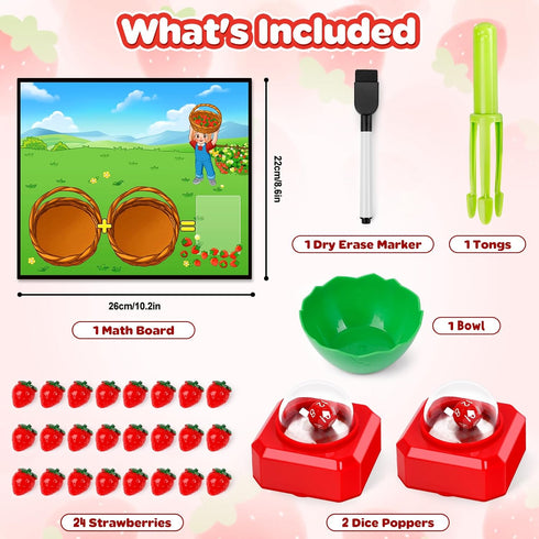 SkilLify Counters Math Board Games for Kids with Dice Poppers, Math Manipulatives Kindergarten Preschool Math Games