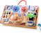 Montessori Busy Board for Toddlers 2-4,Wooden Sensory Steering Wheel Toys with LED