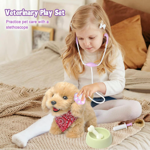 YH YUHUNG Walking Dog Toy for Kids - Remote Control Puppy that Walks, Barks, Feeds, Interactive Stuffed Dog