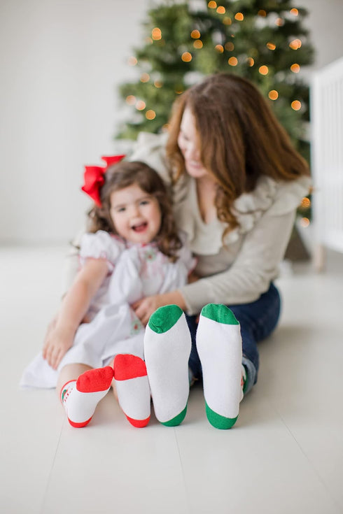 Little Holly Big Elf/Lil Elf Sock Set, Mommy and Me Matching Socks, New and Expecting Mom Gift, Baby's First Christmas