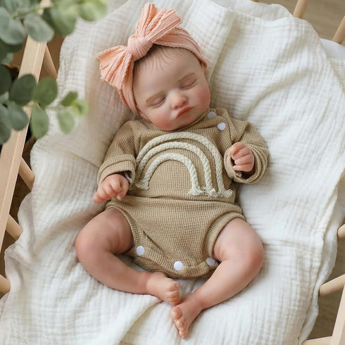 Dolls-20 inch 3 KSBD Realistic Reborn Baby Sleeping Lifelike Newborn Real Life Baby Dolls, Soft Cloth Body with Feeding