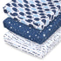 The Peanutshell Nautical Whale Changing Pad Covers for Boys or Girls, Unisex 3 Pack