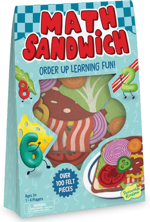 Peaceable Kingdom Math Sandwich Game: Preschool Math Games for Kids Ages 3