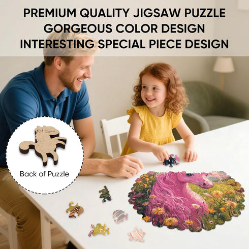 500 16.5x16.3 Inch Ixfyloop Wooden Puzzles for Adults, Horse Wood Puzzle, Wooden Jigsaw Puzzles for Adults, Wooden