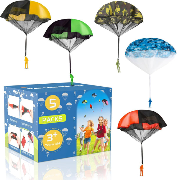 Army Parachute Toys for Kids, Tangle Free Flying Toys for Ages 4-8, Boys Party Favors