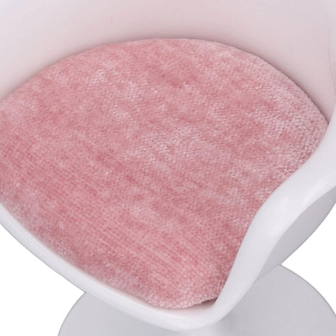 Fine Workmanship Doll House Office Chair, White Pink Round Feet Casual Rotatable Chair for 1:6 Doll House (with