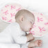 Burbuja 4 Pack Pink Bow Muslin Baby Burp Cloths, Soft & Absorbent Cotton Burping Rags for Newborn Boys & Girls