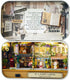 Flever Happy Corner Dollhouse Miniature DIY House Kit with Furniture and Cover for Romantic Valentine's Gift