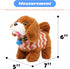 Hopearl Walking Dog Golden Retriever in Brown Vest - Interactive Electronic Pet Plush Toy Puppy Woof and Moving