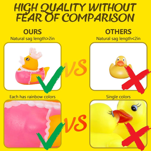 100 Pack Rubber Ducks in Bulk, Assorted Duckies for Jeeps Ducking, Rubber Duckies for Baby Bath Toys, Kids Bath Pool