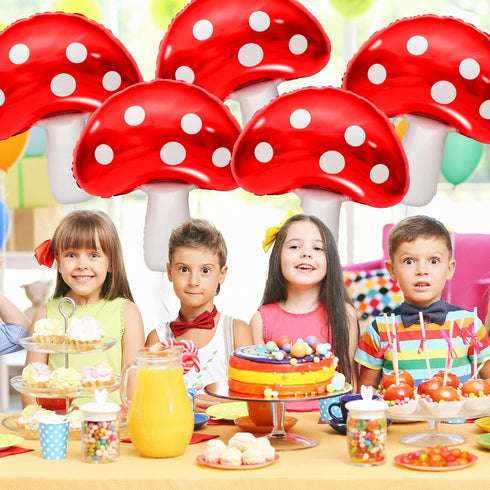 7 31 21 Inch Pcs Cute Mushroom Balloons - x Large Mushroom Aluminum Foil Balloons, Easy to Inflate, Fun Mushroom