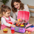 Playset 3-5 4-8 3 4 5 Kids BBQ Grill with Coooking Apron Hat Toddler Girl Pink Kitchen Toy Ages Pretend Smoke Sound
