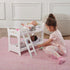 Badger Basket Toy Doll Bunk Bed with White Bedding & Ladder for 20 Inch Dolls - White Rose