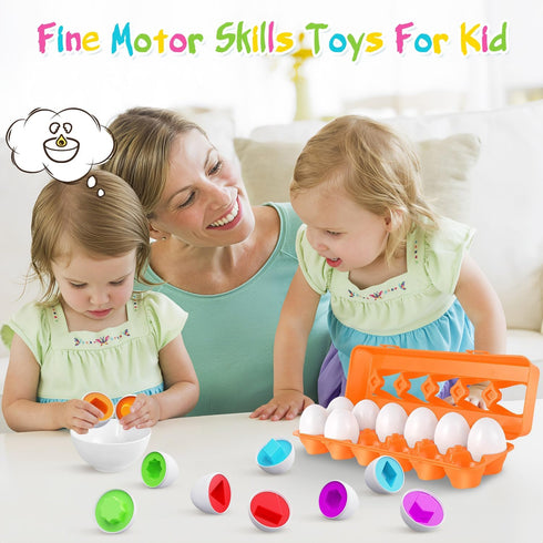 18 1, 2, 3 CPSYUB Toddler Toys, Month Toys, Christmas Eggs Gifts for Year Old Girls/Boys, Montessori Matching Eggs
