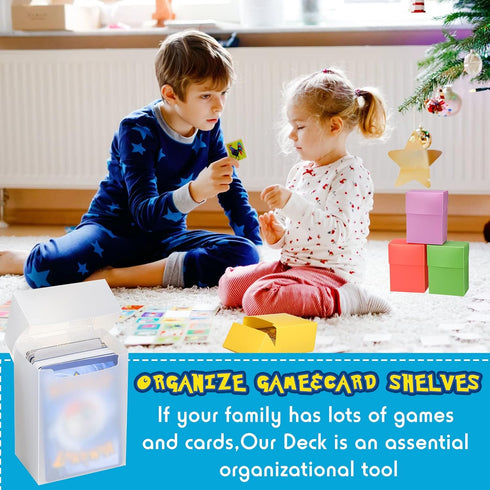 TCG Deck Cards Boxes - Large Capacity with Dividers, Fits 80+ Cards, Storage Organizer for Trading Card Games