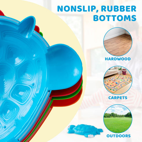 JOYIN Turtle Balance Stepping Stones - 6 Pcs Kids Jumping Stones, Toddler Obstacle Course Coordination Game for Ages 3+