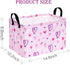 Rectangle Heart Pattern Kids Pink Storage Basket Laundry Clothes Basket Laundry Hamper with Handles,Baby Toys Storage Box and Bins Toys Gift Basket for Boys and Girls