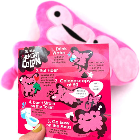 I Heart Guts 11" Colon Plush - You Move Me - Gift for Surgery Recovery, Get Well, Cancer Support, IBS, IBD
