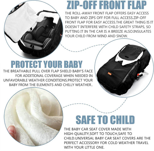 Vaxaape Cozy,Car Baby Car Seat Cover,Car Seat Covers for Babies,Winter Protector,Universal Winter Car Seat Cover