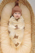 2-Pack 47 47 inches Little Jump Cotton Muslin Swaddle Blankets for Baby Boys Girls Unisex - Boho Teddy Bear Baby