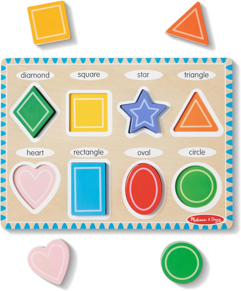 Melissa & Doug Wooden Chunky Shapes Puzzle (8 pcs) - FSC Certified