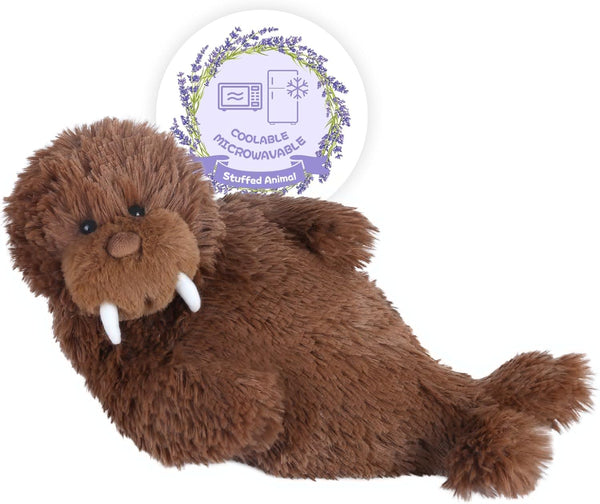 SuzziPals Warming Walrus Stuffed Animals, Microwavable Stuffed Animal Heating Pads for Soothing,
