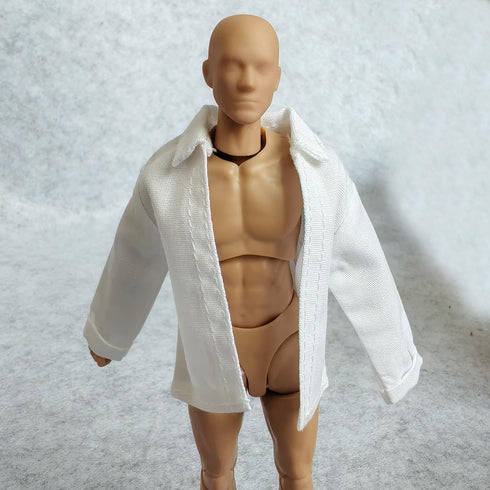 1/12 Scale Figure Clothes Shirt Coat Cardigan for 6inch Male Action Figure Body Doll, Black