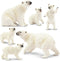 Toymany 6PCS Polar Bear Figurines Toy - Realistic Plastic Arctic Animals Family Set for Christmas Educational Toys