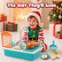CUTE STONE Play Kitchen Sink Toys with Upgraded Real Faucet, Play Cooking Stove, Cookware Pot and Pan,Play Food, Color