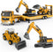 Kids Toys for 3-7 Years Old Boys - Die-cast Construction Toys Set with Semi Truck, Excavator, Bulldozer, Alloy Vehicles