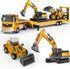 Kids Toys for 3-7 Years Old Boys - Die-cast Construction Toys Set with Semi Truck, Excavator, Bulldozer, Alloy Vehicles