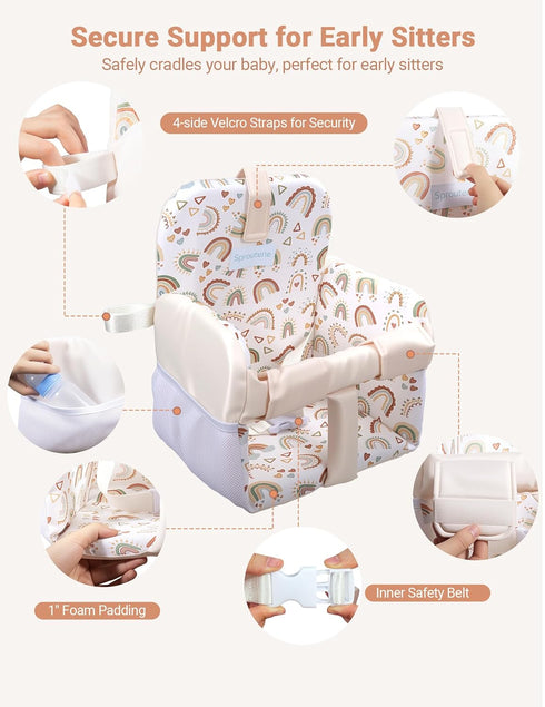 Sprouterie Shopping Cart Cover for Baby Girl and Boy, High Chair Cover for Restaurant, Padded Grocery Cart Seat Cover