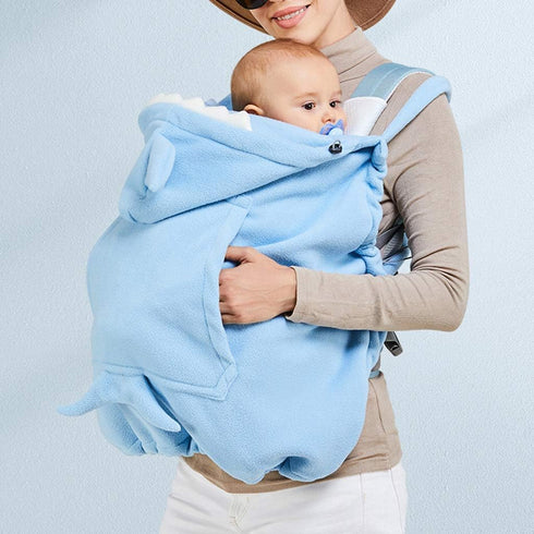 Generic Baby Carrier Cover Hooded Stretchy Cloak Multifunctional Baby Cute Cartoon Cloak Windproof Newborn Thicken Warm