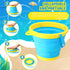 12 Pcs Foldable Pail Bucket with 12 Shovels, 2.5 L Collapsible Sand Buckets for Beach Toys, Colorful