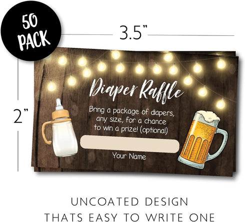 Your Main Event Prints Baby Brewing Beer Bottle Baby Shower Diaper Raffle Card - Neutral - 50 Count - 3.5" x 2"