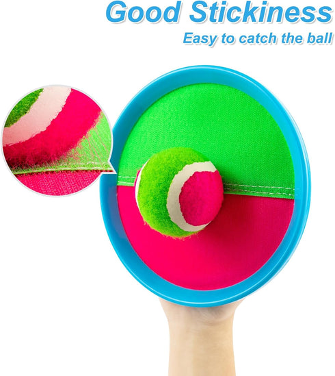 Toss and Catch Ball Set, Kids Outdoor Beach Toys for Classic Games, Yard Games for Ages 3-10