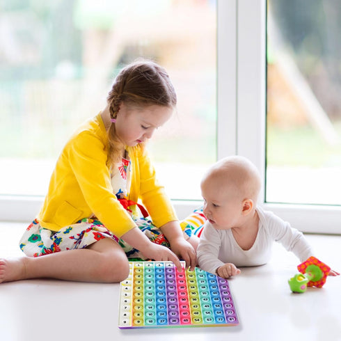 MEIBK 9x9 Rainbow Multiplication Table Game Learning Board, Educational mathSTEM Sensory Math Toy, Classroom