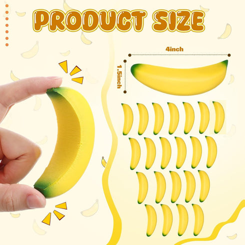 100 Adults(3.94 Inches) Jerify Pcs Banana Stress Toys Stretchy Banana Fidget Toys Realistic Stretchy Pu Foam Party