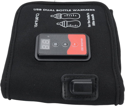 Portable Dual Baby Bottle Warmer with LCD Display - USB Powered for Travel