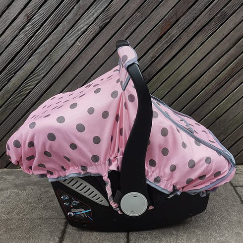 2 Carseat Cover Girls, Baby car seat Covers for Infant car seat, Baby Carrier Cover Canopy, Window in Door Zipper Open