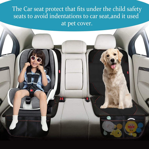 MORROLS 2 Pack Car Seat Protector, Carseat Protector with Thick Padding, Baby/Pets for Child Car Seat-Mesh