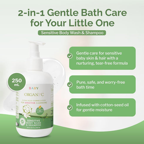 Maternity Bundle: Organyc Baby Shampoo & Body Wash with Feminine Wash